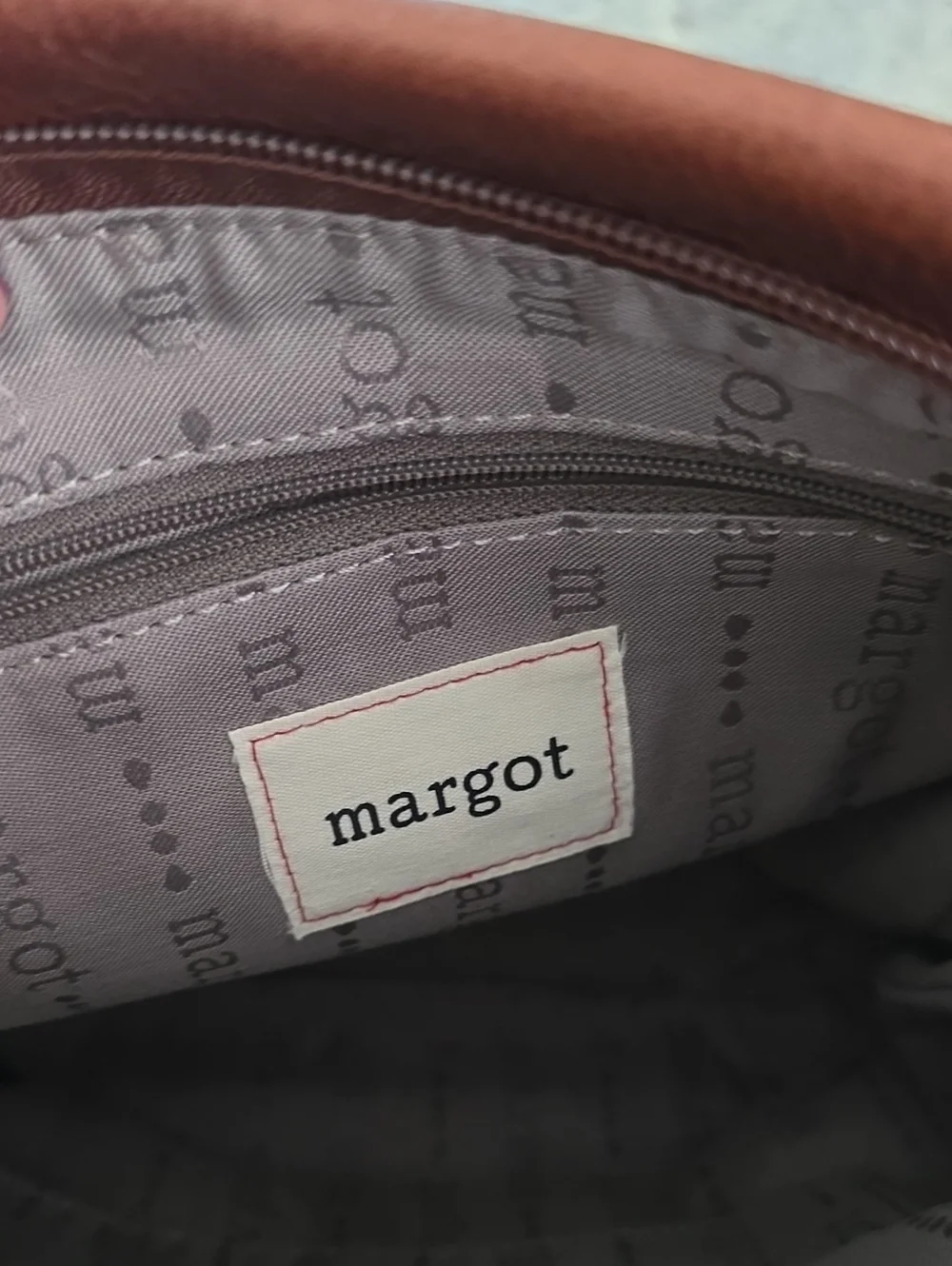 Margot Cognac Brown Leather Crossbody with Turn-Lock Pocket